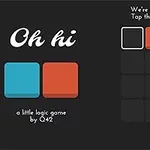 Hình ảnh hiển thị một giao diện giải đố logic với lưới ô vuông, gồm các ô màu xanh dương và đỏ trên nền đen