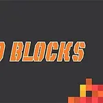 Số 10 BLOCKS màu cam nổi bật trên nền đen với các khối vuông màu sắc ở góc