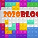 Các khối gạch nhiều màu sắc được sắp xếp xung quanh chữ 2020 BLOCKS ở giữa