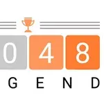 Logo gồm các ô số 2048 màu cam và xám với biểu tượng chiếc cúp và chữ LEGEND bên dưới