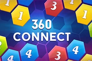 Số và hình lục giác đầy màu sắc trên nền xanh với dòng chữ 360 Connect