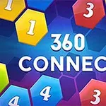 Số và hình lục giác đầy màu sắc trên nền xanh với dòng chữ 360 Connect