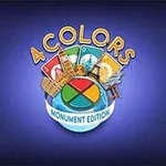 Biểu tượng với các lá bài, tên 4 Colors Monument Edition và hình ảnh các công trình nổi tiếng