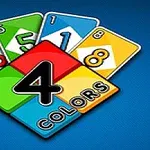 Hình ảnh chứa bốn lá bài màu đỏ, xanh lục, xanh lam, và vàng với các số 3, 5, 1, 8 và chữ 4 Colors ở trung tâm
