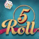 Hình ảnh có số 5 lớn trong vòng tròn, chữ Roll màu vàng, xung quanh là các con xúc xắc nhiều màu sắc