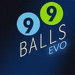 Số 99 trên hai hình tròn màu xanh, kèm dòng chữ Balls Evo trên nền tối