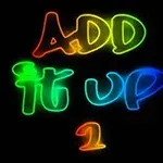 Chữ ADD it UP 1 được viết bằng màu neon nhiều sắc thái khác nhau trên nền đen