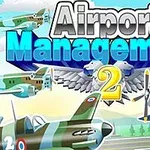 Hình ảnh cho thấy nhiều máy bay chiến đấu cũ bay trên bầu trời với chữ Airport Management 2 nổi bật ở giữa