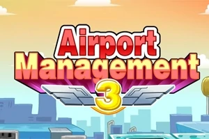 Dòng chữ Airport Management 3 nổi bật với nền bầu trời và các tòa nhà bên dưới