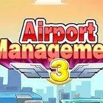 Dòng chữ Airport Management 3 nổi bật với nền bầu trời và các tòa nhà bên dưới