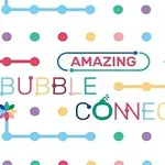 Hình ảnh với các chấm màu và đường nối hình học cùng dòng chữ AMAZING BUBBLE CONNECT