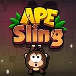 Hình ảnh có chữ APE Sling với một chú khỉ hoạt hình ở phía dưới trên nền tối