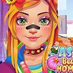 Hai nhân vật hoạt hình nữ trẻ tuổi với biểu cảm sinh động cùng dòng chữ ASMR Beauty Homeless đầy màu sắc ở phía trước