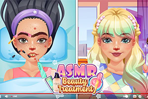 Hai cô gái với phong cách trang điểm khác nhau, một cô đang trị liệu làm đẹp ASMR và cô kia có mái tóc vàng với kiểu trang điểm hoàn thiện
