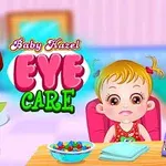 Một em bé tóc vàng ngồi trên ghế cạnh bàn có sách và chai lọ, bên cạnh là nữ bác sĩ với tóc đỏ và tấm bảng xanh