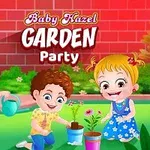 Ba đứa trẻ đang chơi và làm vườn trong sân với các chậu cây, phía sau là bức tường gạch đỏ
