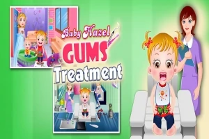 Trẻ em ngồi trên ghế khám răng bên cạnh nha sĩ, với nền xanh lá cây và các hình ảnh nhỏ khác trong góc