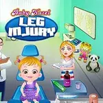 Bé gái ngồi trên ghế khám trong phòng khám với bác sĩ và y tá xung quanh