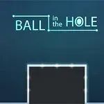 Một quả bóng vàng nằm trên một bệ phát sáng bên trái, với tiêu đề BALL in the HOLE trên nền xanh đậm