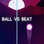 Hình ảnh có một quả bóng phát sáng với dòng chữ Ball vs Beat trên nền phong cảnh đêm tối