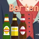 Ba chai bia và một ly cocktail có chữ Bartender ở phía trên