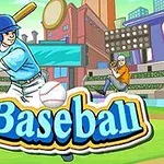 Một cầu thủ bóng chày đang chuẩn bị đánh bóng trên sân vận động với chữ Baseball nổi bật ở phía trước
