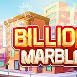 Tiêu đề Billion Marble nổi bật trên nền cảnh thành phố với hình ảnh hai viên xúc xắc