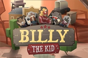 Hình ảnh bìa màu sắc với các nhân vật cao bồi phong cách hoạt hình và dòng chữ Billy The Kid nổi bật