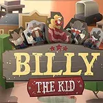 Hình ảnh bìa màu sắc với các nhân vật cao bồi phong cách hoạt hình và dòng chữ Billy The Kid nổi bật