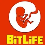 Logo có hình ảnh thai nhi màu đỏ bên trong biểu tượng tròn trắng trên nền màu cam, với chữ BitLife màu vàng phía dưới