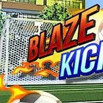 Biểu tượng một cú sút bóng lửa với chữ Blaze Kick bên cạnh khung thành