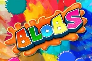 Dòng chữ Blobs đầy màu sắc đứng trên nền bắn tung tóe màu sặc sỡ