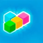 Bốn khối hộp màu xanh dương, xanh lá, vàng và hồng sắp xếp thành hàng ngang trên nền xanh