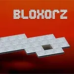 Bloxorz Một khối đá đứng trên nền gạch trắng với một lỗ hổng ở góc phải, trên nền đỏ, cùng chữ BLOXORZ ở góc phải phía trên