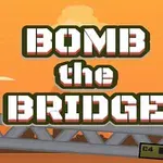 Nền trời màu cam với chữ lớn BOMB the BRIDGE, hai người lính đang đi bộ trên cây cầu cùng một khối thuốc nổ C4