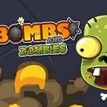 Hình ảnh một nhân vật zombie hoạt hình với mắt to tròn đang đứng cạnh các chữ cái màu sắc sống động, bên dưới là một vụ nổ với khói và lửa