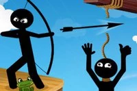 Giải cứu đồng đội stickman bằng cách bắn dây treo họ