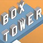 Dòng chữ “BOX TOWER” trên nền màu xanh và cam với phong cách 3D