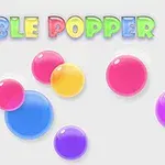 Các bong bóng màu sắc khác nhau trên nền trắng với dòng chữ Bubble Popper