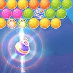 Bóng nhiều màu sắc sắp xếp thành hàng ngang phía trên với một trái bóng lớn có tia sáng nằm ở giữa trung tâm dưới
