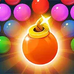 Hình ảnh quả bom màu cam sáng dát vàng nằm giữa nhiều quả bóng màu sắc khác nhau