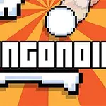 Hình ảnh có chữ BUNGOIOID với phong cách pixel trên nền cam có sọc tia sáng, bên trên là quả bóng và hai bàn tay