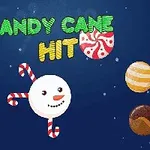 Hình ảnh một khuôn mặt người tuyết cười với gậy kẹo và các viên kẹo xung quanh trên nền xanh