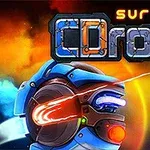 Một robot màu xanh với thiết kế hiện đại nằm trên nền không gian màu cam và đen, với chữ Survival CDrone ở phía trên