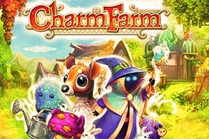 Charm Farm Các sinh vật kỳ diệu trong trang phục màu sắc tươi sáng đứng trước một phong cảnh huyền ảo với cây cối và nhà cửa