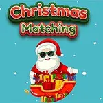 Ông già Noel đeo kính râm đứng trước xe trượt tuyết đầy quà với nền tuyết rơi và dòng chữ màu đỏ-xanh