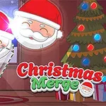 Hình ảnh trang trí Giáng Sinh với ông già Noel đội mũ đỏ, cây thông Noel và các đồ vật hình ngôi sao và bánh quy