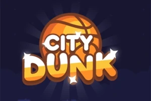 Hình ảnh có quả bóng rổ với chữ City Dunk nổi bật trên nền tối