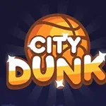 Hình ảnh có quả bóng rổ với chữ City Dunk nổi bật trên nền tối