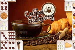 Cốc cà phê đen và bánh sừng bò được bao quanh bởi hạt cà phê và dụng cụ cà phê trên nền màu nâu
